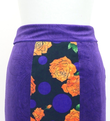 Flamenco High Waist Mermaid Skirt / Paisley & Dots & Roses / FS-48