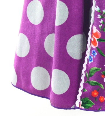 Flamenco High Waist Mermaid Skirt / Dots & Roses / FS-50