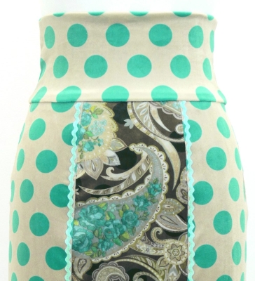 Flamenco High Waist Mermaid Skirt / Dots & Paisley / FS-52