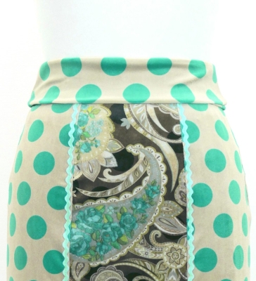 Flamenco High Waist Mermaid Skirt / Dots & Paisley / FS-52