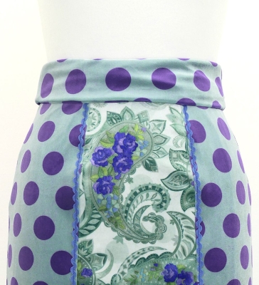 Flamenco High Waist Mermaid Skirt / Dots & Paisley / FS-53