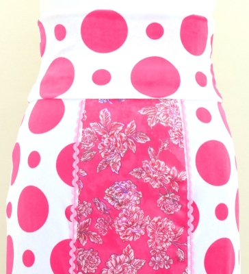 Flamenco High Waist Mermaid Skirt / Dots & Roses / FS-55