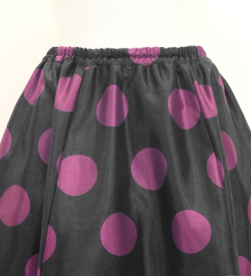 Flamenco Long circular skirt / Dots / Dark Purple & Pink / FS-58