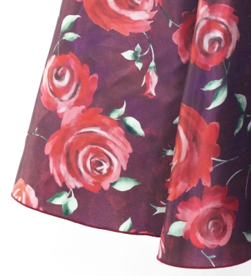 Flamenco Long circular skirt / Rose / Wine / FS-60