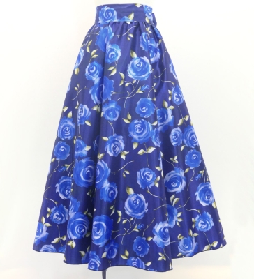 Flamenco Long circular skirt / Rose / Blue / FS-61