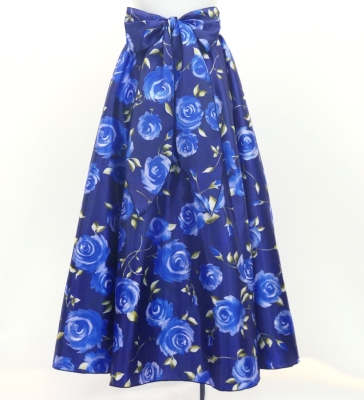 Flamenco Long circular skirt / Rose / Blue / FS-61