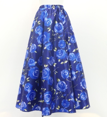 Flamenco Long circular skirt / Rose / Blue / FS-61