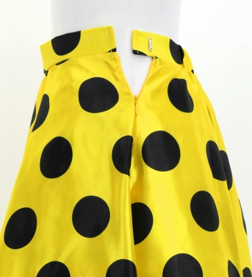Circular Flamenco Skirt with Frills / Polka Dots / Yellow & Black / JFS-6