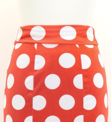 Flamenco High Waist Mermaid Skirt / Dots / FS-70
