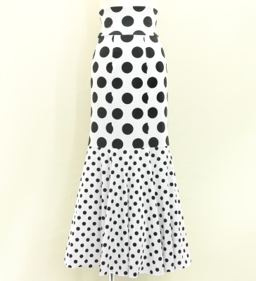 Flamenco High Waist Mermaid Skirt / Dots / FS-71