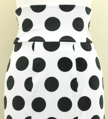 Flamenco High Waist Mermaid Skirt / Dots / FS-71