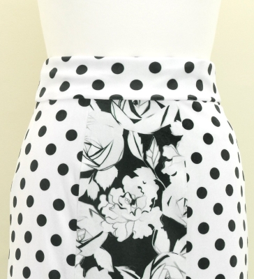 Flamenco High Waist Mermaid Skirt / Dots & Roses / FS-73