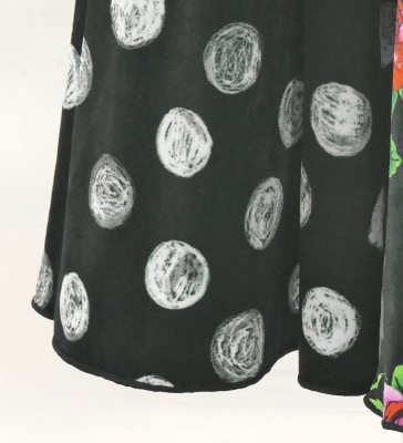 Flamenco High Waist Mermaid Skirt / Dots & Roses / FS-75