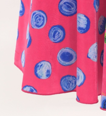 Flamenco High Waist Mermaid Skirt / Dots & Roses / FS-77