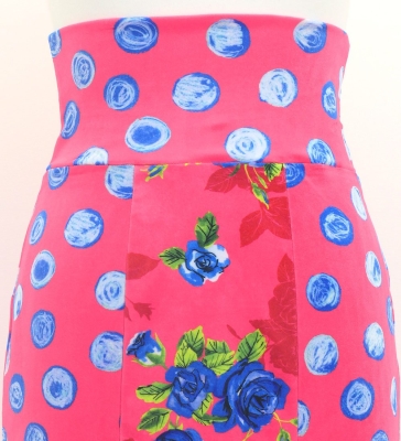 Flamenco High Waist Mermaid Skirt / Dots & Roses / FS-77