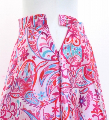 Circular Flamenco Skirt with Frills / Paisley / Pink / JFS-9