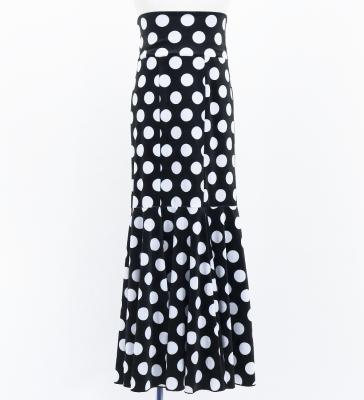 Kids Flamenco High Waist Mermaid Skirt / Dots / Black & White / JFSp-18