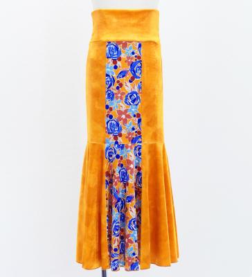 Kids Flamenco High Waist Mermaid Skirt / Rose / Orange / JFSp-20