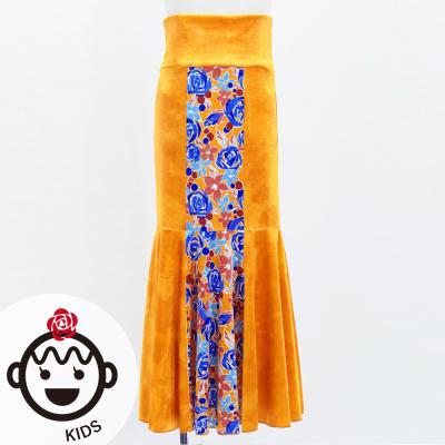 Kids Flamenco High Waist Mermaid Skirt / Rose / Orange / JFSp-20