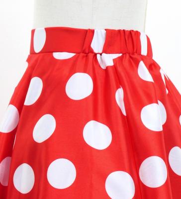 Kids Circular Flamenco Skirt with Frills / Polka Dots / Red & White / JFSp-2