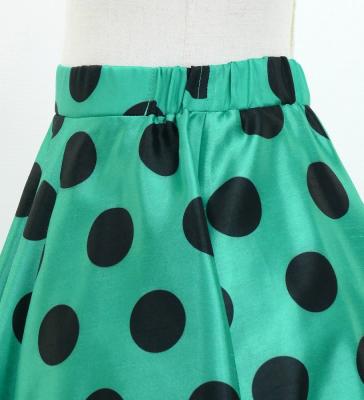 Kids Circular Flamenco Skirt with Frills / Polka Dots / Turquoise Blue & Black / JFSp-3