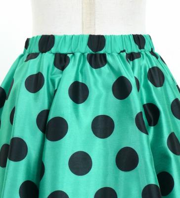 Kids Circular Flamenco Skirt with Frills / Polka Dots / Turquoise Blue & Black / JFSp-3