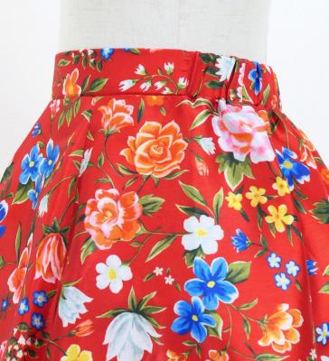 Kids Circular Flamenco Skirt with Frills / Floral / Red / JFSp-5