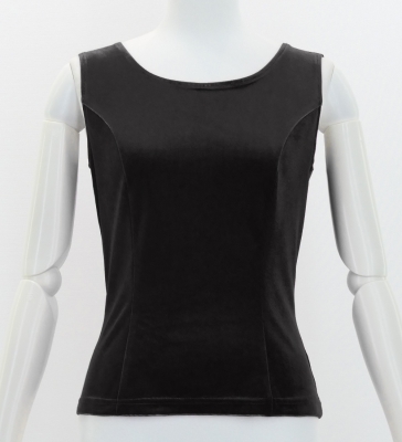 Flamenco Sleeveless Blouse with Velvet / Black / J3051bk-flamenco