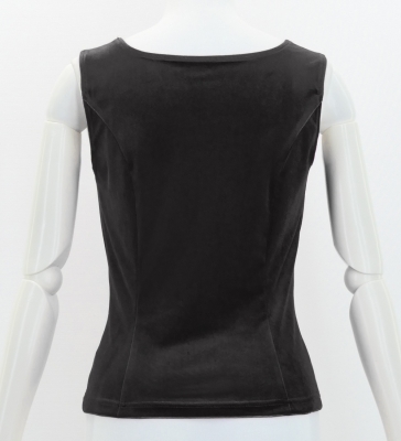 Flamenco Sleeveless Blouse with Velvet / Black / J3051bk-flamenco