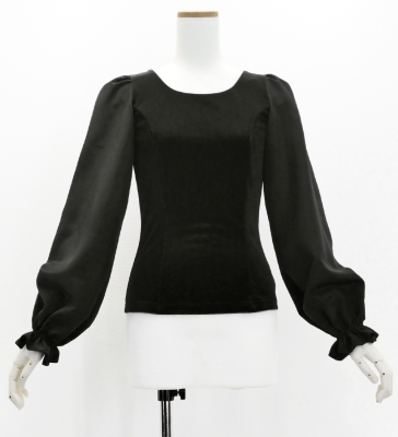 Flamenco Long Sleeve Blouse  / Black / J3181bk