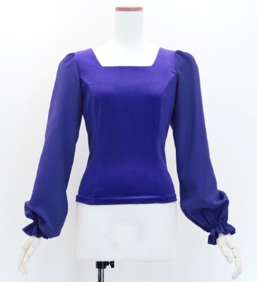 Flamenco Long Sleeve Blouse  / Royal Blue / J3181rbl