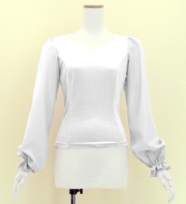 Flamenco Long Sleeve Blouse  / White / J3181wh
