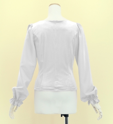 Flamenco Long Sleeve Blouse  / White / J3181wh