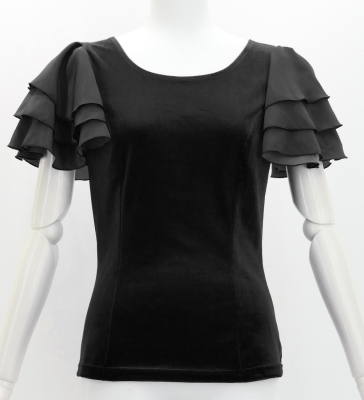 Flamenco 3 frilled Sleeve / Black / J3229bk