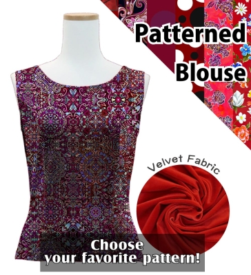 Custom Flamenco U-neck Blouse with Velvet / JC89-pattern