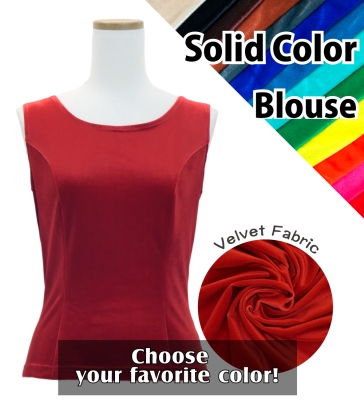 Custom Flamenco U-neck Blouse with Velvet / JC89-solid