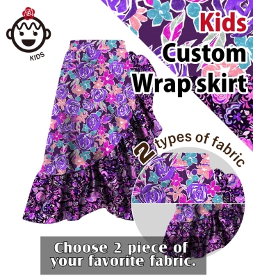 Kids Custom Flamenco Wrap skirt / JCp104-mix