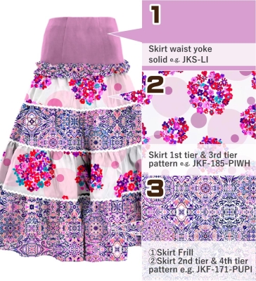 Kids Custom Flamenco Tiered Skirt / JCp153-mix