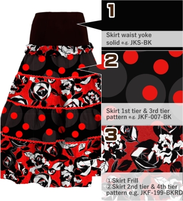 Kids Custom Flamenco Tiered Skirt / JCp153-mix
