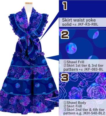 Kids Custom Flamenco Tiered Skirt & Double Frilled Shawl Set / JCp154-mix