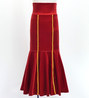 Kids Custom Flamenco High Waist Mermaid skirt with Velvet / JCp155-mix