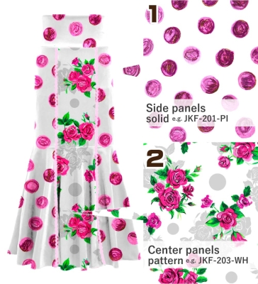 Kids Custom Flamenco High Waist Mermaid skirt with Velvet / JCp155-mix