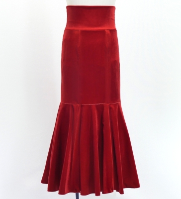 Kids Custom Flamenco High Waist Mermaid skirt with Velvet / JCp155-pattern