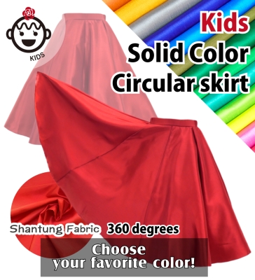 Kids Custom Flamenco Long circular skirt (360 degrees) / JCp69-solid