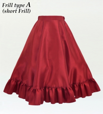 Kids Custom Flamenco Frilled Circular Skirt / JCp70-solid