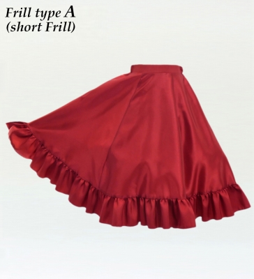 Kids Custom Flamenco Frilled Circular Skirt / JCp70-solid