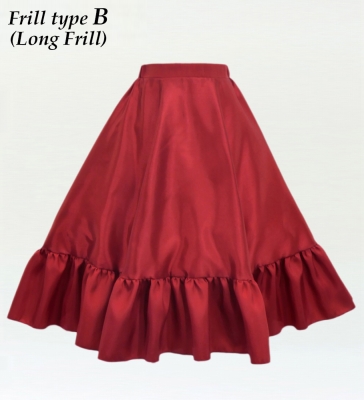 Kids Custom Flamenco Frilled Circular Skirt / JCp70-solid