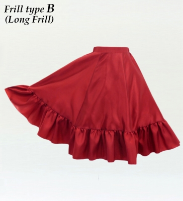 Kids Custom Flamenco Frilled Circular Skirt / JCp70-solid