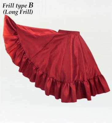 Kids Custom Flamenco Frilled Circular Skirt (360 degrees) / JCp71-solid