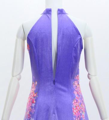 Japan Fabric Long Dress with Cherry Blossom Print / Velvet / Light Purple / JW002lpu